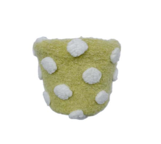 PLUSH FOREST Green & White Wooden Flowerpot