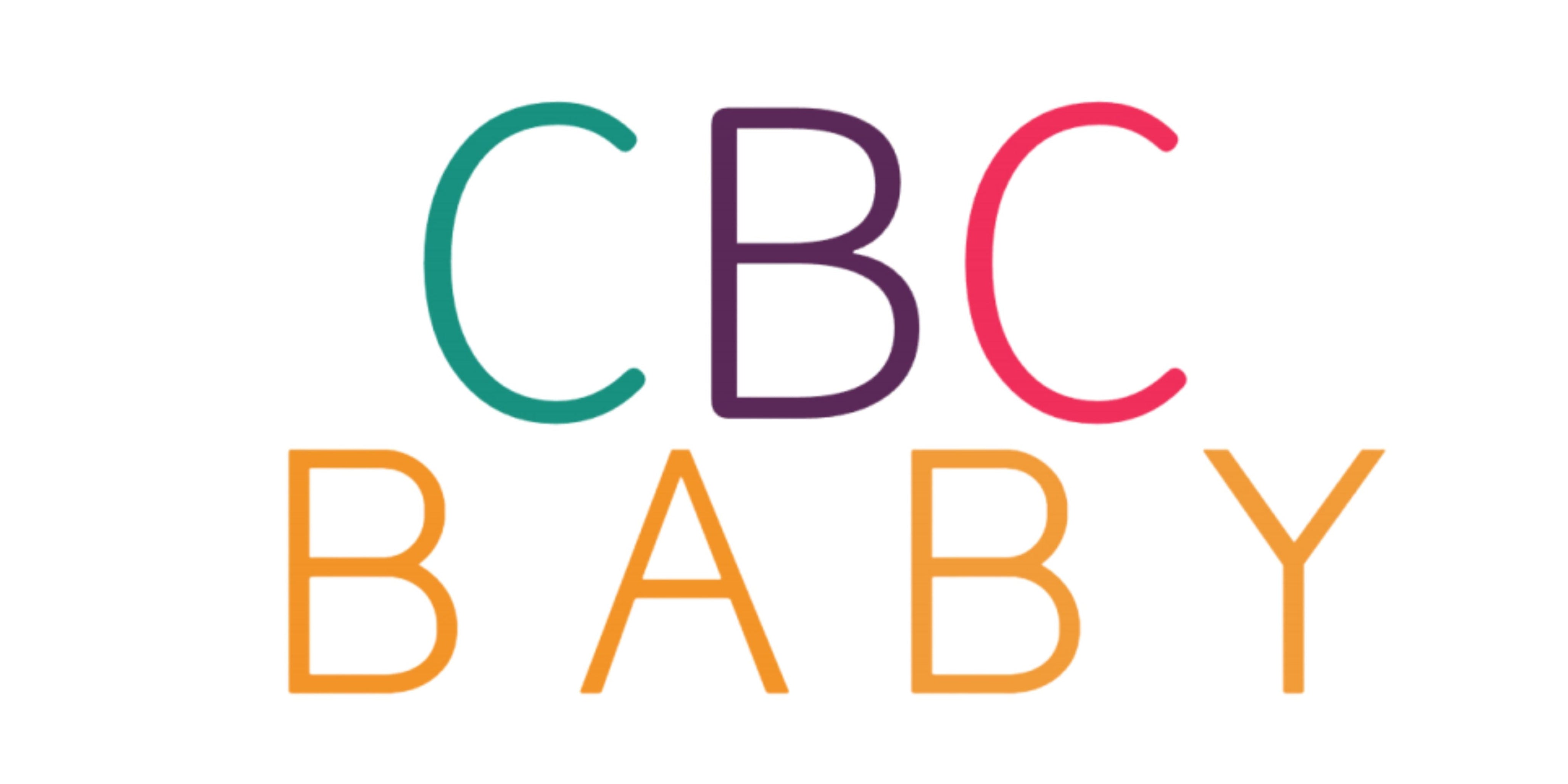 Colorful 'CBC Baby' logo on a white background