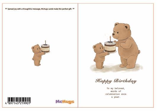 McHugs Happy Birthday Raffle Bear Postcard (PRE-ORDER)