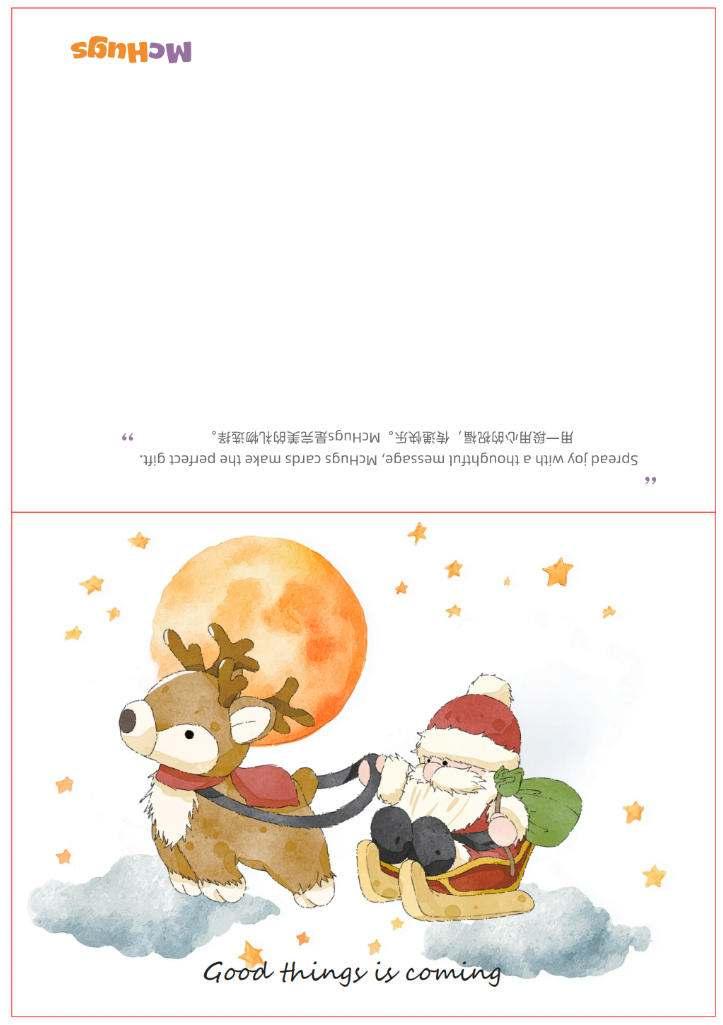 McHugs Reindeer Sleigh Santa Postcard (PRE-ORDER)